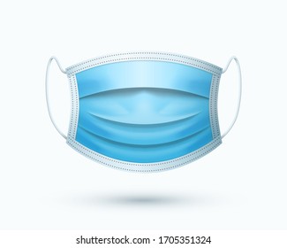 Medical face mask isolated on white background. Vector illustration