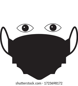 Medical face mask, safety breathing mask, corona virus protection mask - vector illustration 