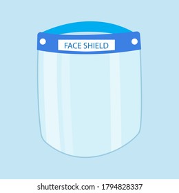 Medical Face Mask Or Shield. Protective Measures For Flu. Virus Outbreak Prevention, Illustration, Isolated On White Background - Vector