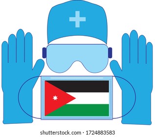 medical face mask, sterile gloves, protection from the coronavirus in the period of epidemic and pandemic, Jordan 