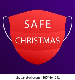 Medical face mask with text safe christmas