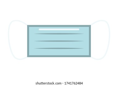 Icono vectorial de máscara facial médica aislado en fondo blanco