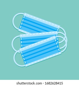 Medical face masks in flat style. Vector illustration.