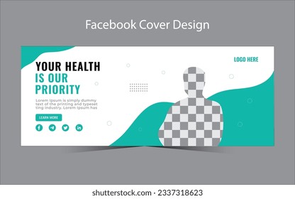 Design der medizinischen Facebook-Cover-Vorlage.