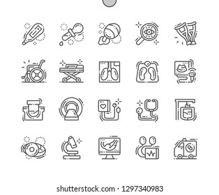 Medical facilities Well-crafted Pixel Perfect Vector Thin Line Icons 30 2x Grid for Web Graphics and Apps. Simple Minimal Pictogram