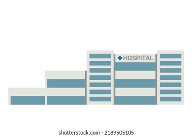 Medical facility building, flat style vector, isolate on white, hospital