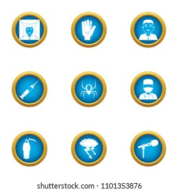 Medical faculty icons set. Flat set of 9 medical faculty vector icons for web isolated on white background
