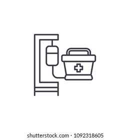 Medical field linear icon concept. Medical field line vector sign, symbol, illustration.