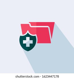 medical file flat vector icon - ui icon vector