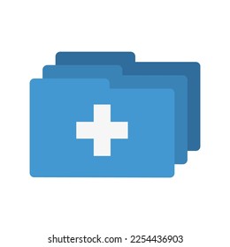 Medical file folder icon. Patient disease history. Vector Illustration.