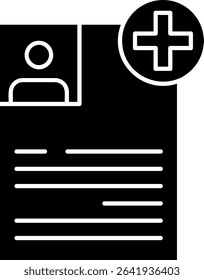 Medical File Glyph Vector Icon Design