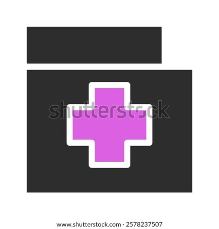 Medical File Icon Health Plus Sign Folder Illustration