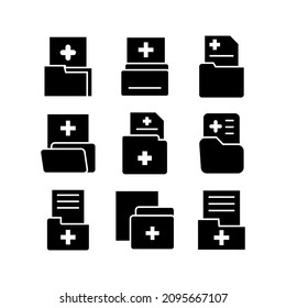 medical file icon or logo isolated sign symbol vector illustration - Collection of high quality black style vector icons
