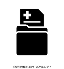 medical file icon or logo isolated sign symbol vector illustration - high quality black style vector icons
