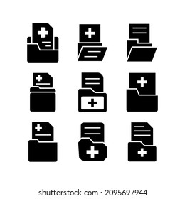 medical file icon or logo isolated sign symbol vector illustration - Collection of high quality black style vector icons
