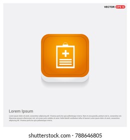 Medical file icon Orange Abstract Web Button