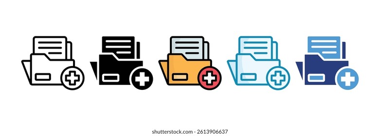Medical File Icon Set Multiple Style Collection