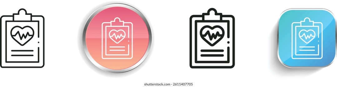 medical file icon. Thin Linear, Regular and Button Style Design Isolated On White Background