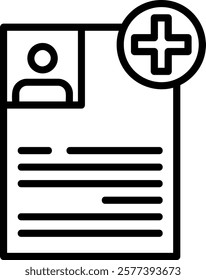 Medical File Line Vector Icon Design