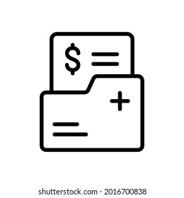 Medical files icon, Line Vector graphics