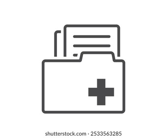 Medical files line icon. Patient card symbol. Isolated vector image in simple style