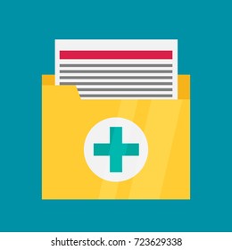 Medical files vector icon in flat style