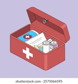 
medical first aid box 3d vector art