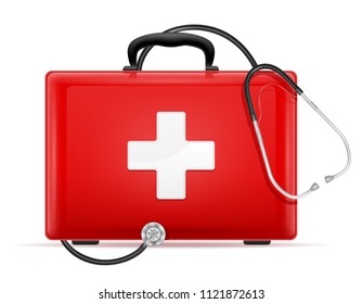 medical first aid box case kit stock vector illustration isolated on white background