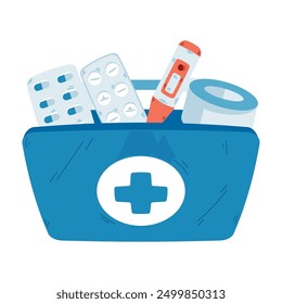 medical first aid box case kit isolated