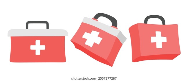 medical First aid box in the flat style on white background.
