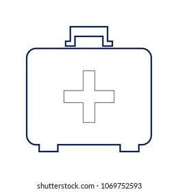 Medical First aid box sign. Vector. Flat style black icon on white.