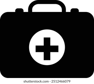 medical first aid kit bag icon, life medicine emergency box health care vector template design element, medicine box hospital icon symbol, on transparent background, for mobile first add treatment.