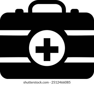 medical first aid kit bag icon, life medicine emergency box health care vector template design element, medicine box hospital icon symbol, on transparent background, for mobile first add treatment.