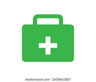 Medical First Aid Kit Icons – Green Emergency Cross Symbols, Vector file.