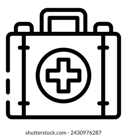 Kit de primeros auxilios médico Símbolo de logotipo de línea simple