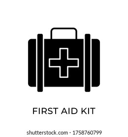  Medical First Aid Kit vector icon flat design isolated on white background.