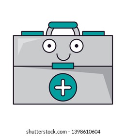 Medical first aids suitcase cute cartoon