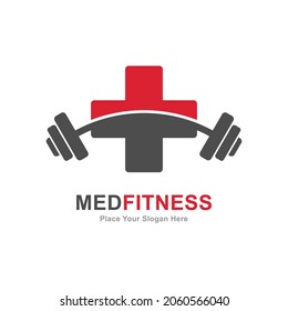 Medical fitness logo vector design. Suitable for fitness symbol and exercise health