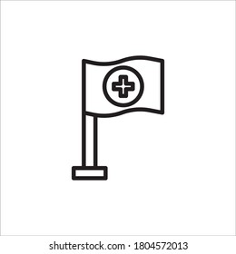 medical flag icon design black vector