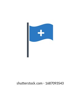 Medical Flag related vector glyph icon. Isolated on white background. Vector illustration.