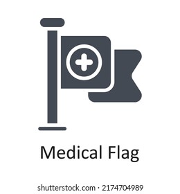 Medical Flag vector Solid Icon Design illustration on White background. EPS 10 File