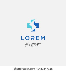 medical flash logo vector design illustration