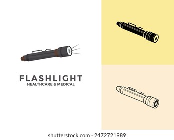 Medical flashlight logo and icon. medical flashlight vector icon for web design, Illustration of Medical Flashlight