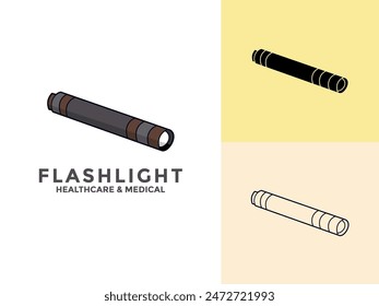 Medical flashlight logo and icon. medical flashlight vector icon for web design, Illustration of Medical Flashlight