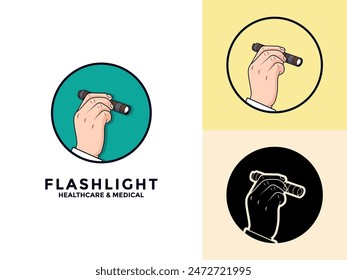 Medical flashlight logo and icon. medical flashlight vector icon for web design, Illustration of Medical Flashlight