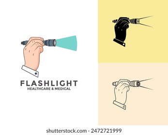 Medical flashlight logo and icon. medical flashlight vector icon for web design, Illustration of Medical Flashlight