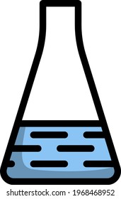 Medical Flask Icon. Editable Bold Outline With Color Fill Design. Vector Illustration.