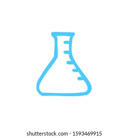 medical flask laboratory experiment vector sketch