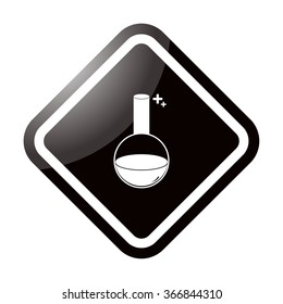 Medical flask simple icon on colorful background