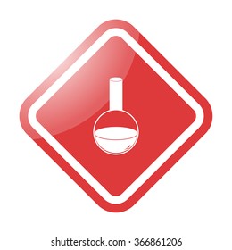 Medical flask simple icon on colorful background